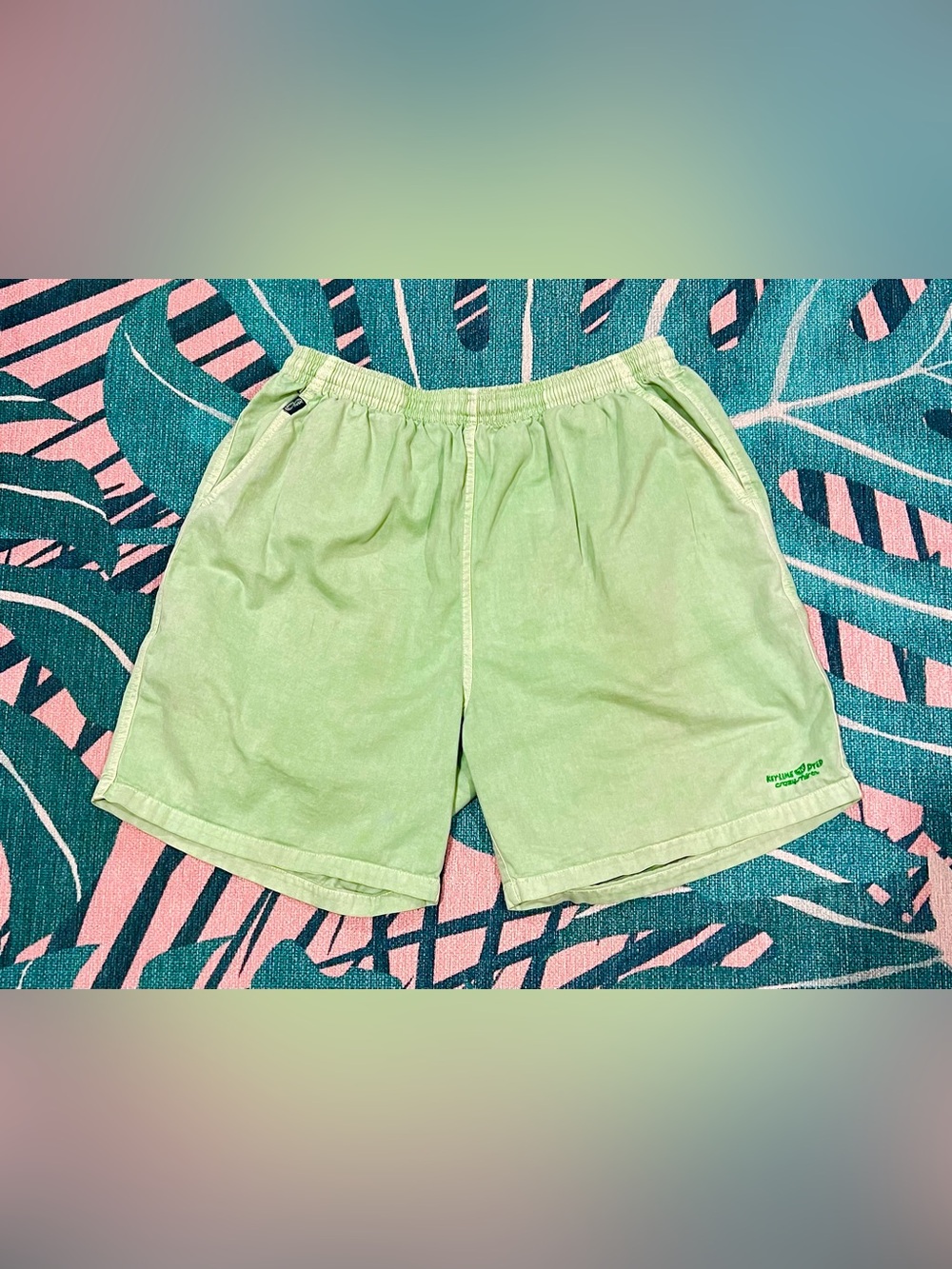 2021 Crazy Shirts Key Lime Dyed Pocketed Drawstring Shorts